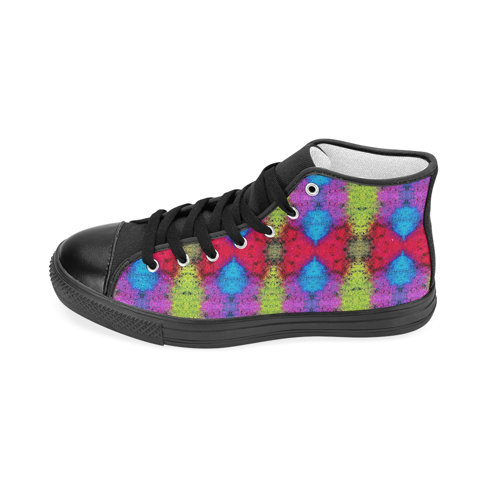 Colorful Painting Goa Pattern Women's Classic High Top Canvas Shoes (Model 017)