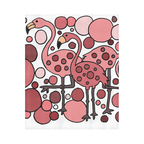 Cool Artsy Pink Flamingo Birds Art Duvet Cover 86"x70" ( All-over-print)