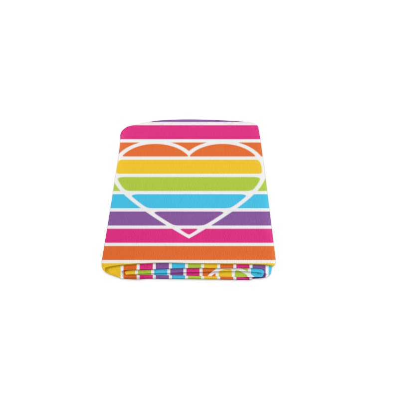 striped love rainbow heart Blanket 40"x50"