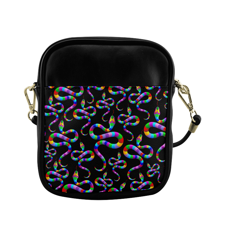 Snake Psychedelic Rainbow Colors Sling Bag (Model 1627)