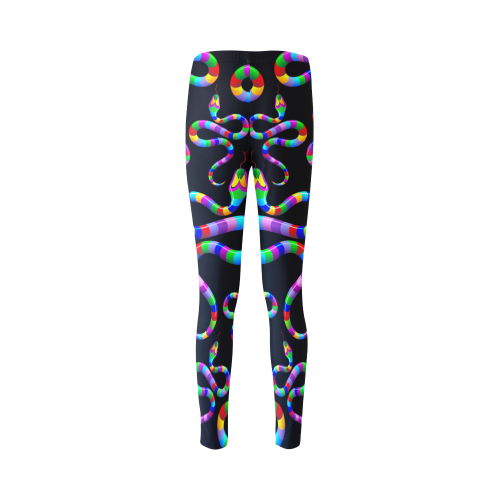 Snake Psychedelic Rainbow Colors Cassandra Women's Leggings (Model L01)