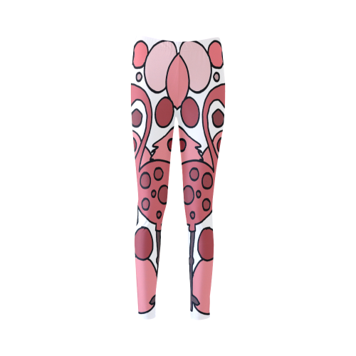Artistic Pink Flamingo Birds Abstract Art Cassandra Women's Leggings (Model L01)