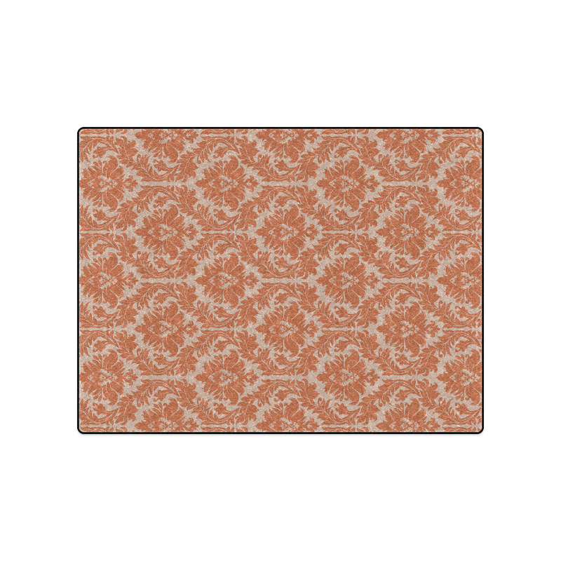 autumn fall color red beige damask Blanket 50"x60"