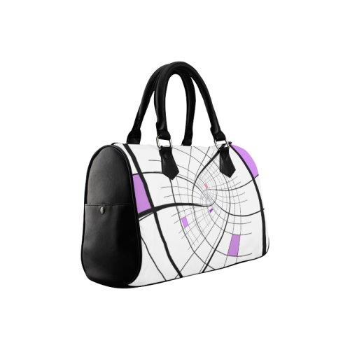 Swirl Grid Lilac Rose Spiral Boston Handbag (Model 1621)