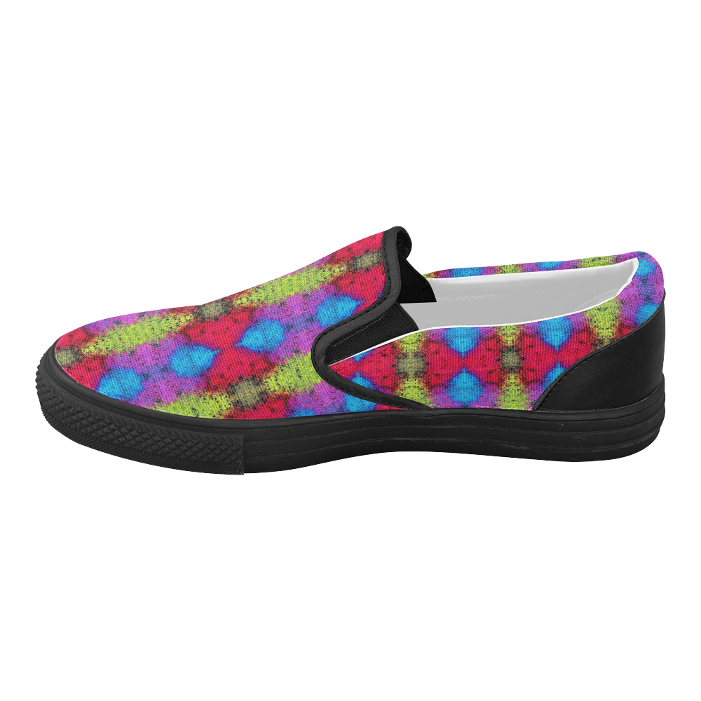 Colorful Painting Goa Pattern Women's Slip-on Canvas Shoes (Model 019)