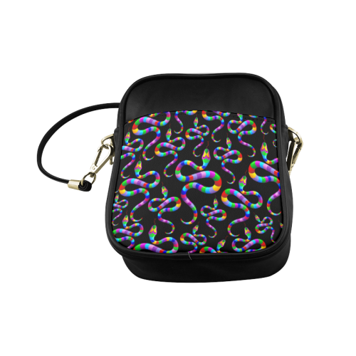 Snake Psychedelic Rainbow Colors Sling Bag (Model 1627)