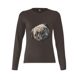 pug love Sunny Women's T-shirt (long-sleeve) (Model T07)