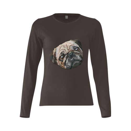 pug love Sunny Women's T-shirt (long-sleeve) (Model T07)