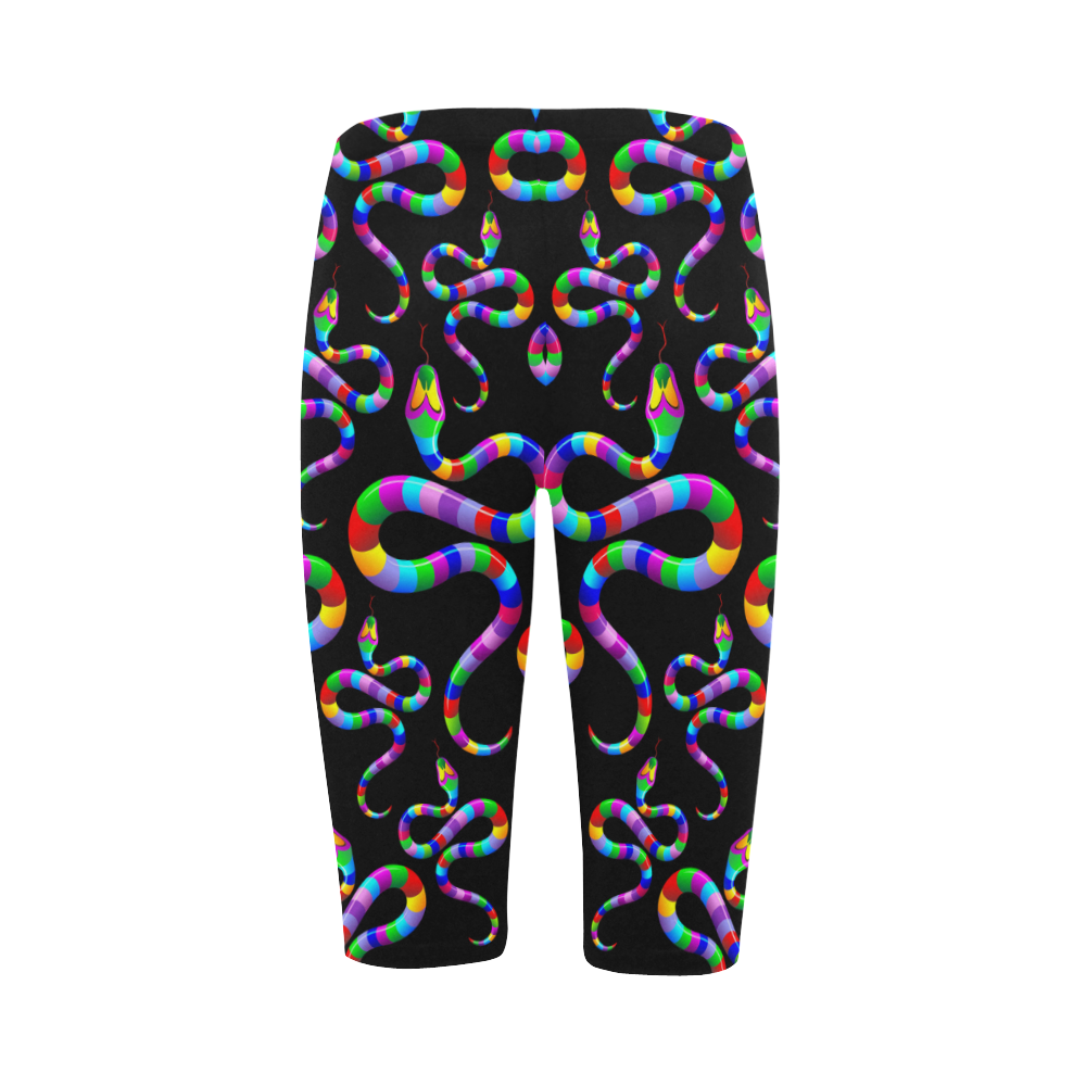 Snake Psychedelic Rainbow Colors Hestia Cropped Leggings (Model L03)