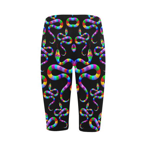 Snake Psychedelic Rainbow Colors Hestia Cropped Leggings (Model L03)