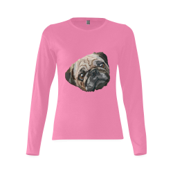 pug love Sunny Women's T-shirt (long-sleeve) (Model T07)