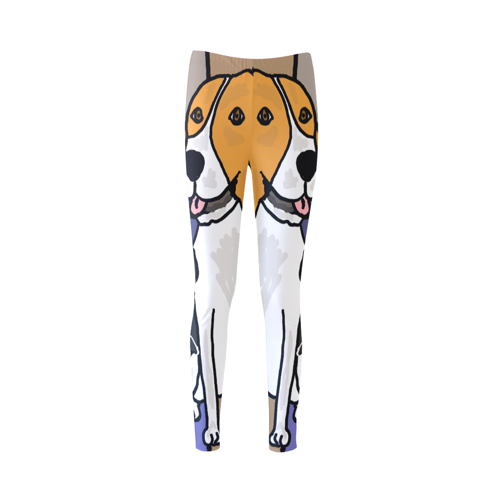 Funny Beagle Dog Art Cassandra Women's Leggings (Model L01)