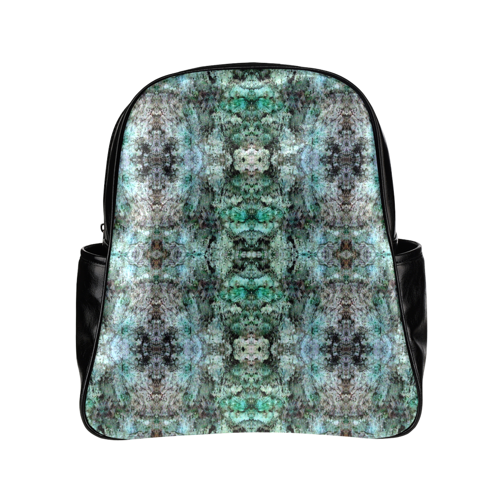 Green Black Gothic Pattern Multi-Pockets Backpack (Model 1636)