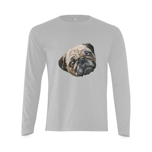 pug love Sunny Men's T-shirt (long-sleeve) (Model T08)