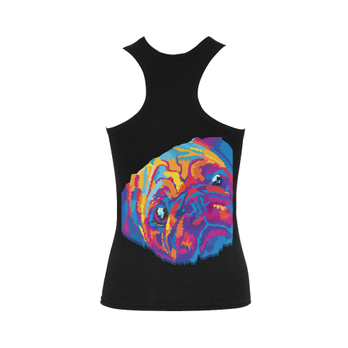 pug love Women's Shoulder-Free Tank Top (Model T35)