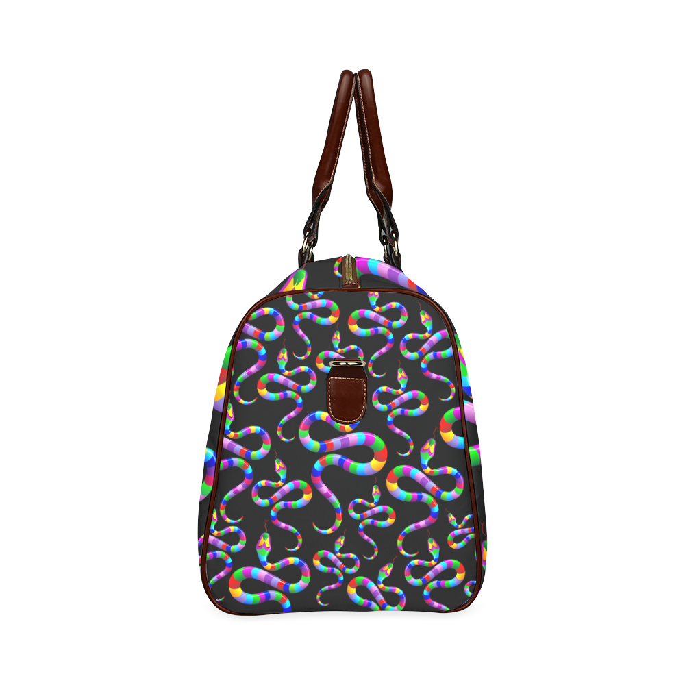 Snake Psychedelic Rainbow Colors Waterproof Travel Bag/Small (Model 1639)