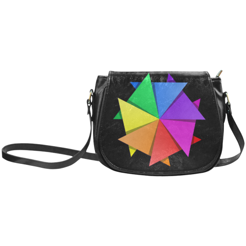 rainbow pinwheel Classic Saddle Bag/Large (Model 1648)