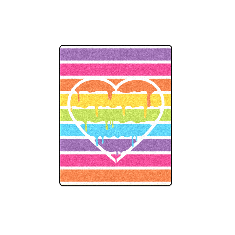 rainbow heart stripes Blanket 40"x50"