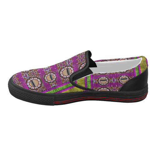 Rainbow love for the nature and sunset Women's Slip-on Canvas Shoes (Model 019)