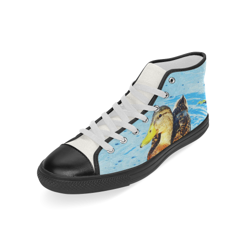 Duck Reflected Men’s Classic High Top Canvas Shoes (Model 017)