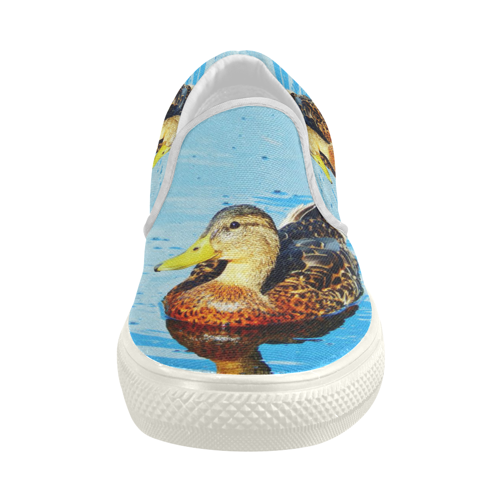 Duck Reflected Women's Slip-on Canvas Shoes (Model 019)