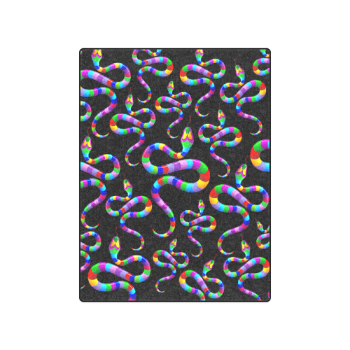 Snake Psychedelic Rainbow Colors Blanket 50"x60"