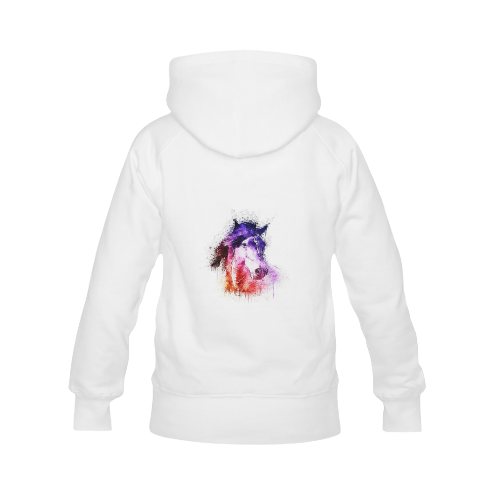 watercolor horse Women's Classic Hoodies (Model H07)