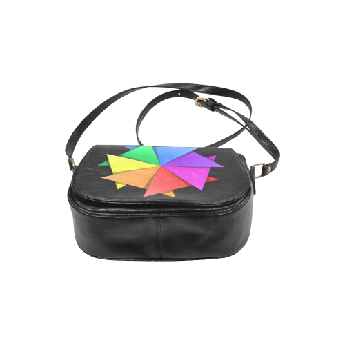 rainbow pinwheel Classic Saddle Bag/Large (Model 1648)