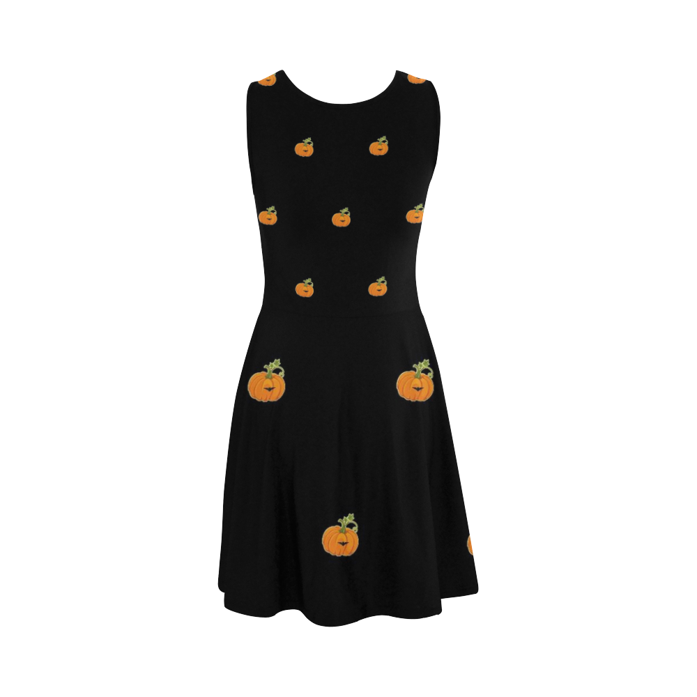 Halloween pumpkin 2 pattern Atalanta Sundress (Model D04)