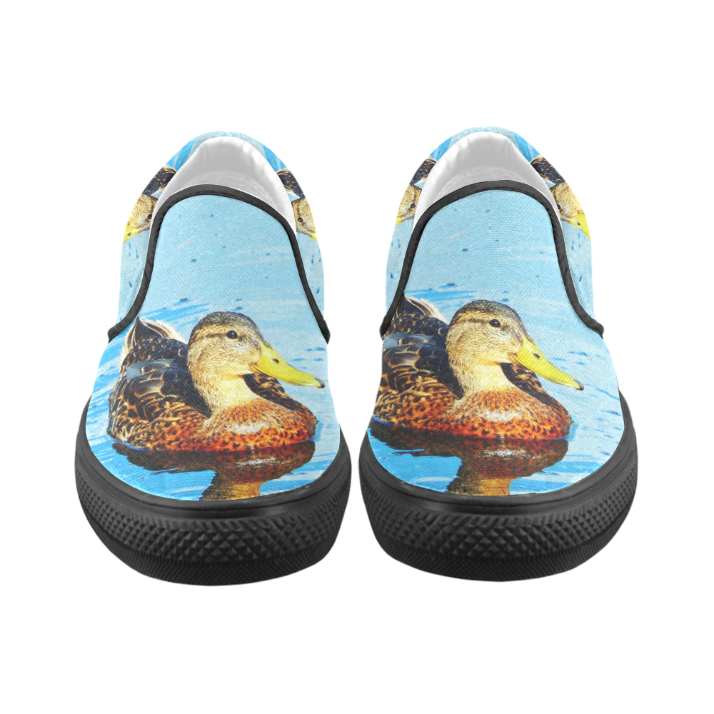 Duck Reflected Women's Unusual Slip-on Canvas Shoes (Model 019)