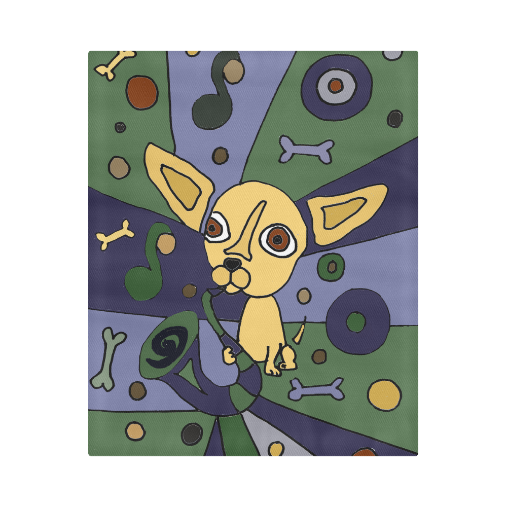Funny Chihuahua Playing Saxophone Art Duvet Cover 86"x70" ( Allover