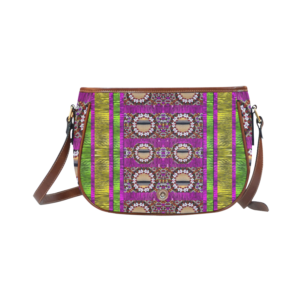 Rainbow love for the nature and sunset Saddle Bag/Large (Model 1649)