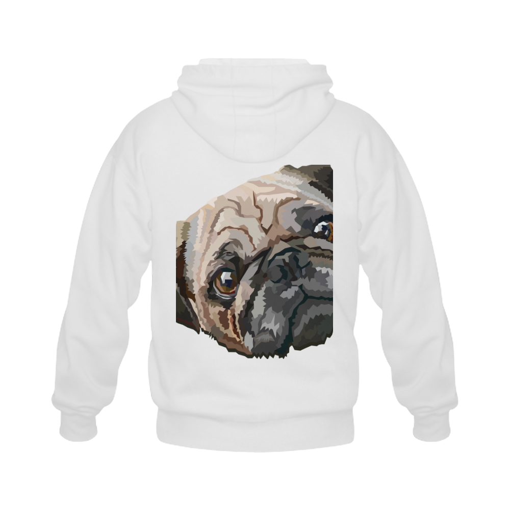 pug love Gildan Full Zip Hooded Sweatshirt (Model H02)