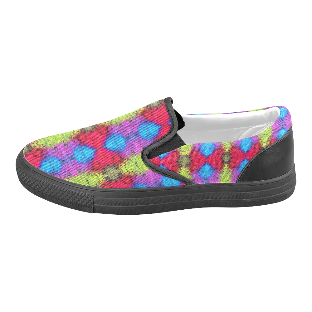 Colorful Painting Goa Pattern Women's Unusual Slip-on Canvas Shoes (Model 019)