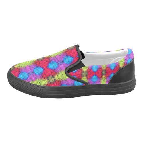 Colorful Painting Goa Pattern Women's Unusual Slip-on Canvas Shoes (Model 019)