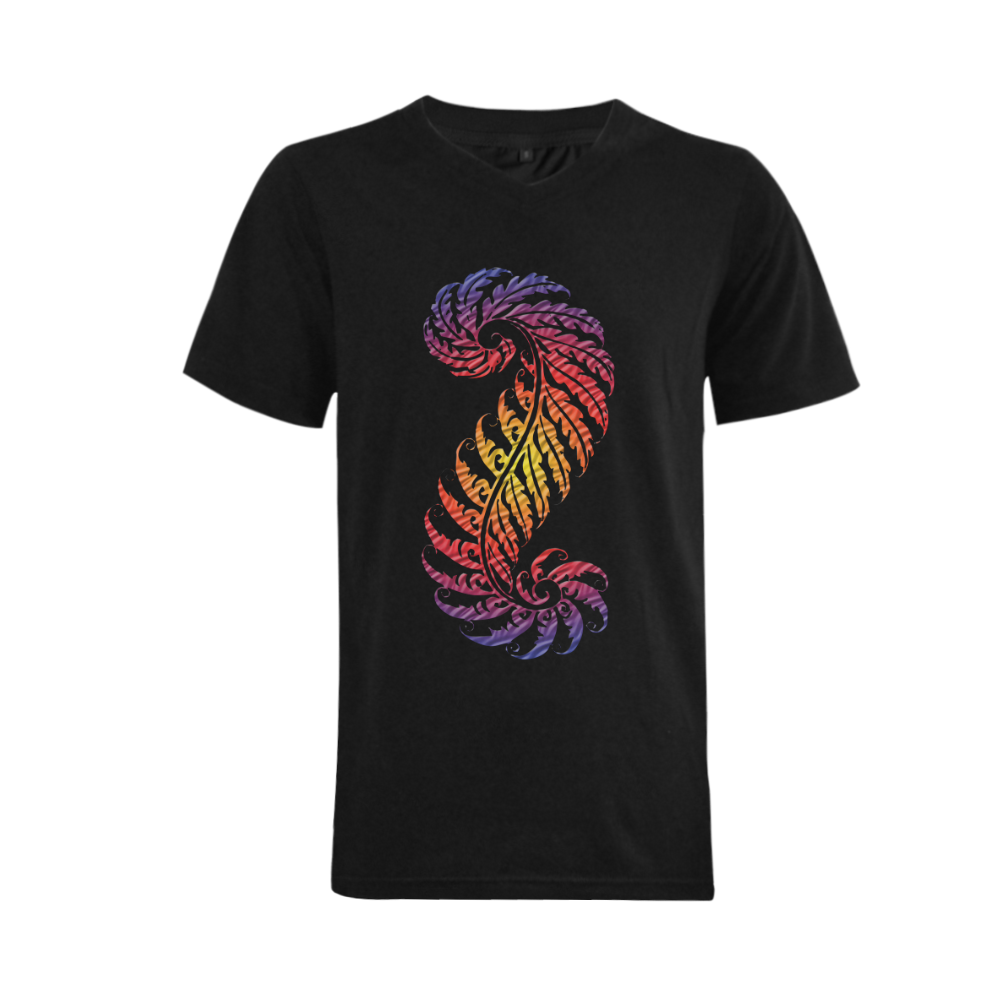 Fern Centipede Men's V-Neck T-shirt (USA Size) (Model T10)