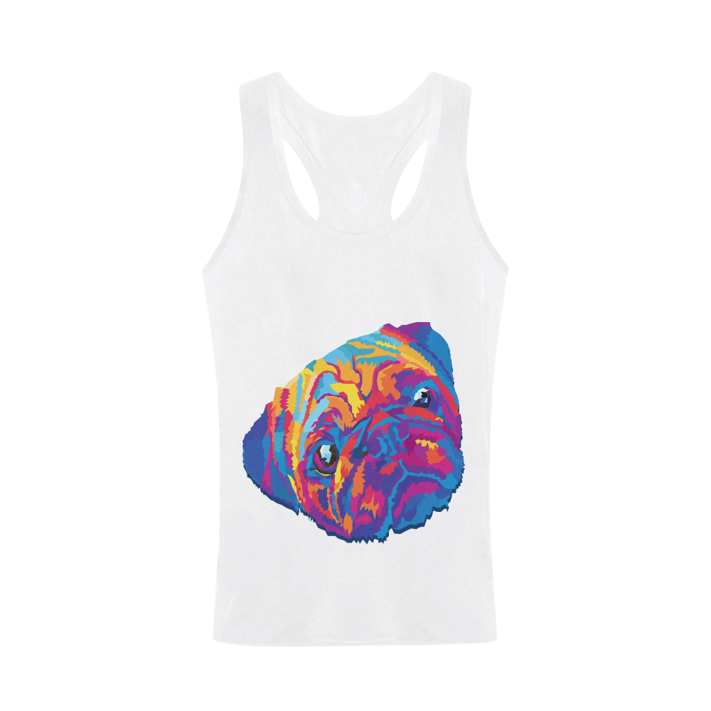 pop art pug Plus-size Men's I-shaped Tank Top (Model T32)