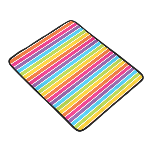 rainbow stripes Beach Mat 78"x 60"