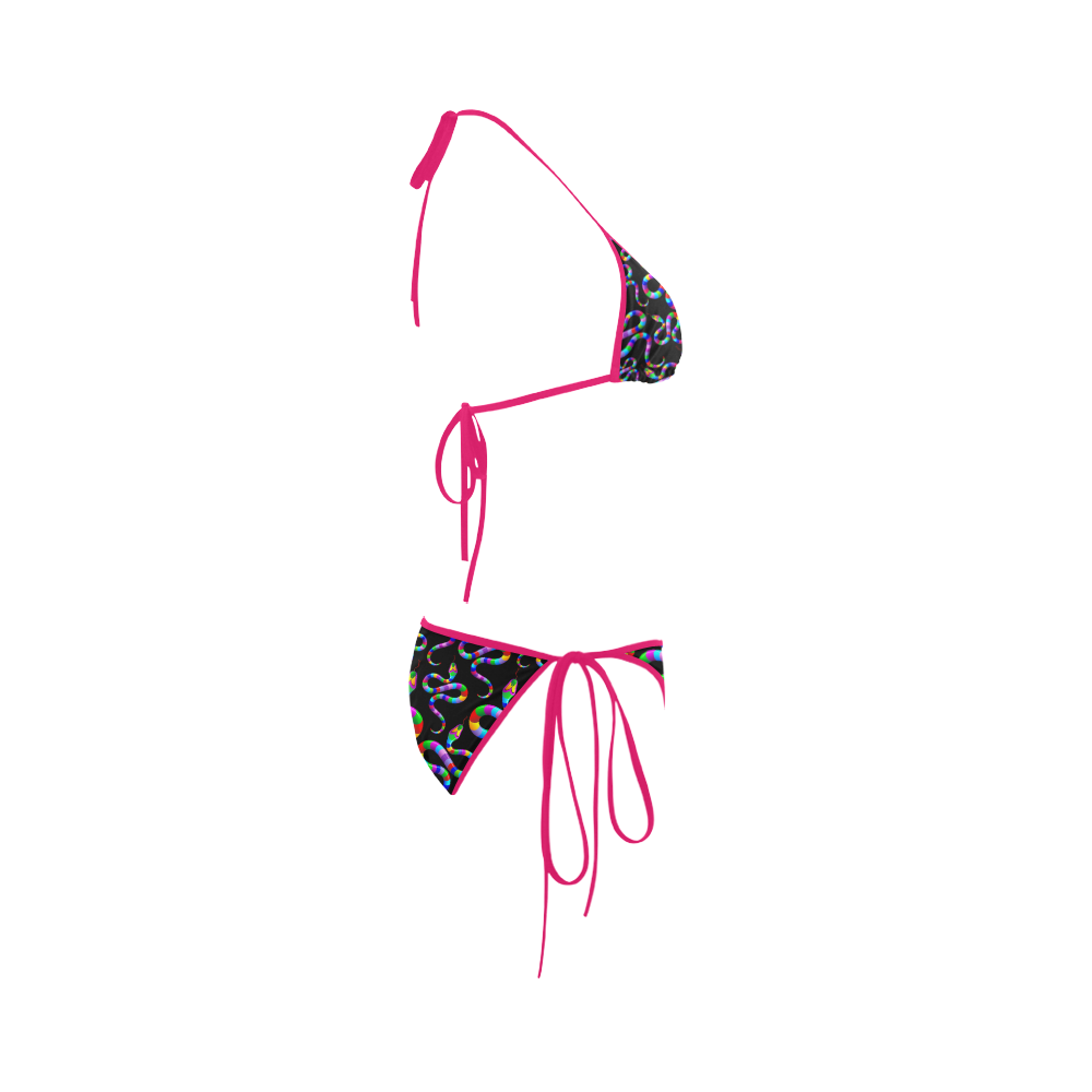Snake Psychedelic Rainbow Colors Custom Bikini Swimsuit
