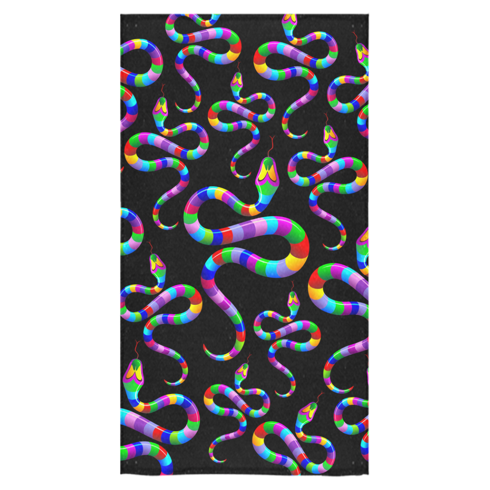 Snake Psychedelic Rainbow Colors Bath Towel 30"x56"