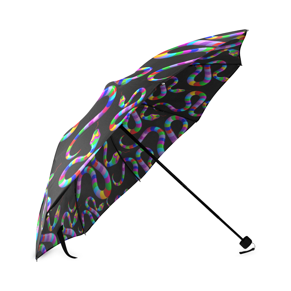 Snake Psychedelic Rainbow Colors Foldable Umbrella (Model U01)