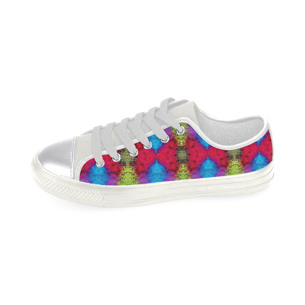 Colorful Painting Goa Pattern Women's Classic Canvas Shoes (Model 018)