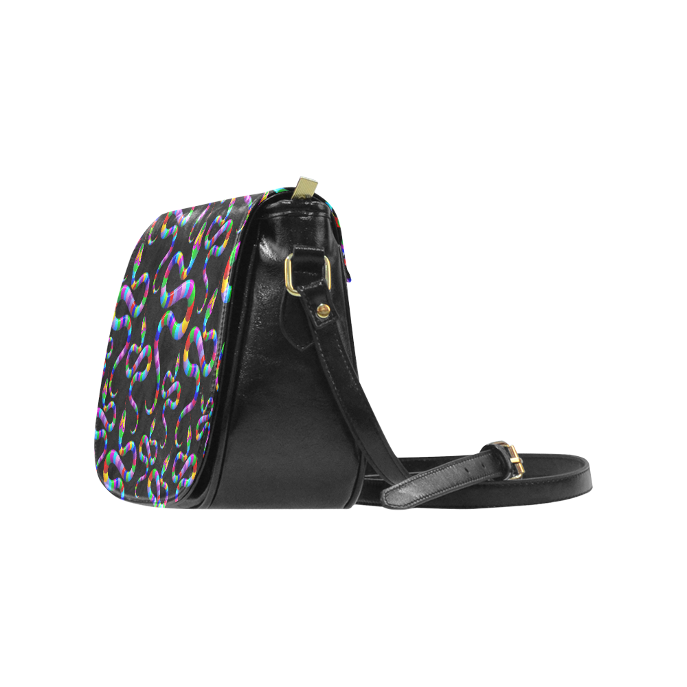 Snake Psychedelic Rainbow Colors Classic Saddle Bag/Small (Model 1648)