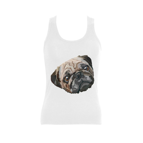 pug love Women's Shoulder-Free Tank Top (Model T35)