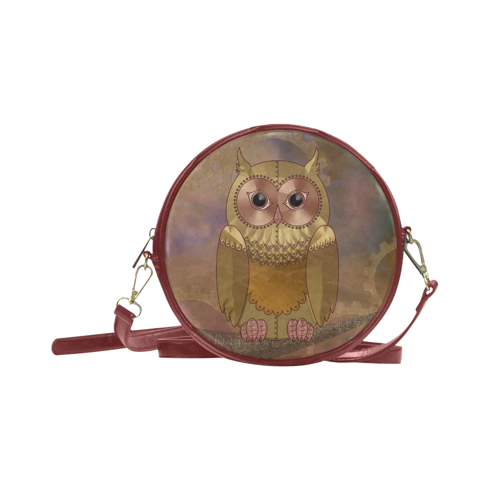 Steampunk Owl by ArtformDesigns Round Sling Bag (Model 1647)