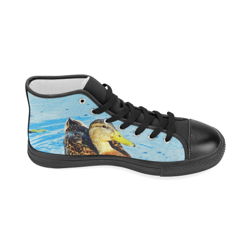 Duck Reflected Women's Classic High Top Canvas Shoes (Model 017)
