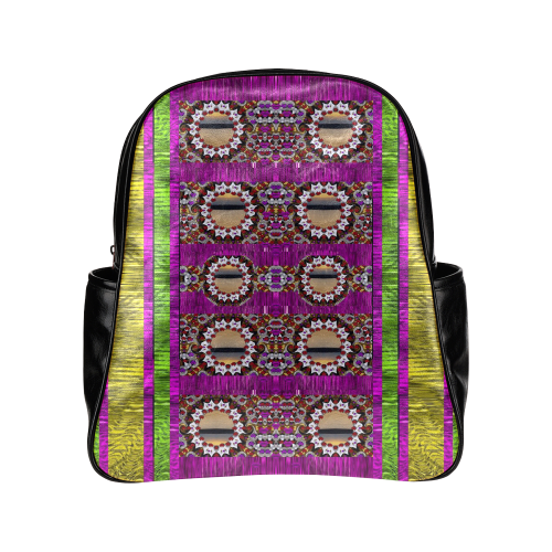 Rainbow love for the nature and sunset Multi-Pockets Backpack (Model 1636)