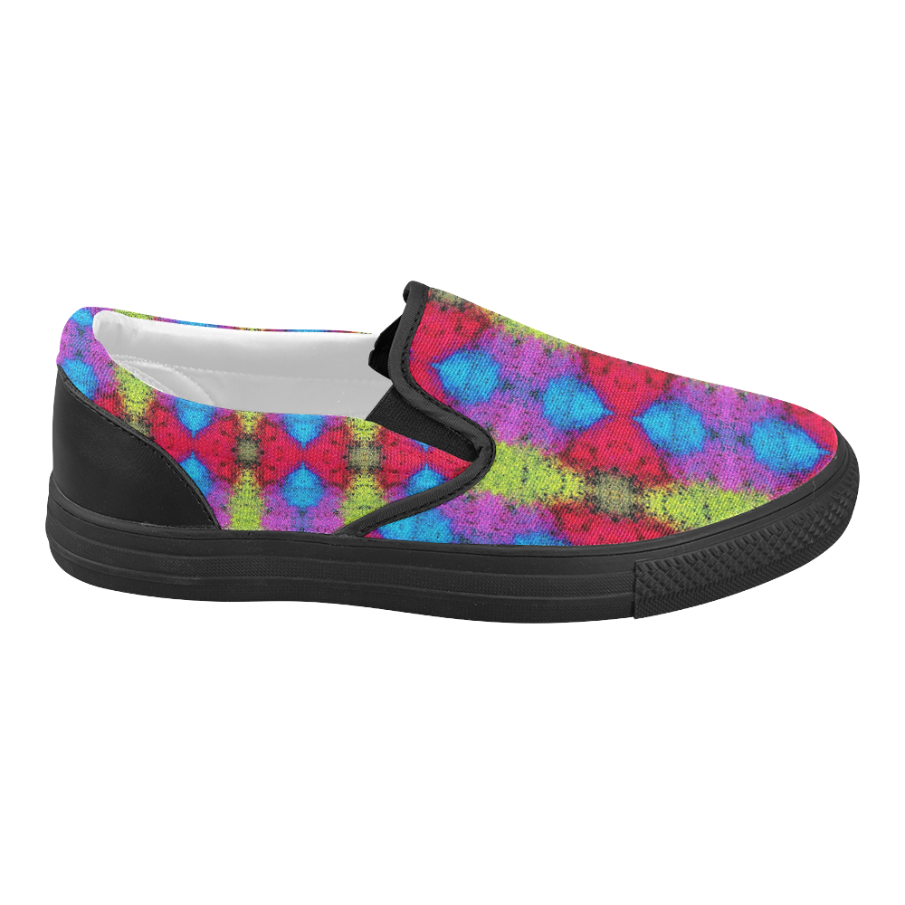 Colorful Painting Goa Pattern Women's Slip-on Canvas Shoes (Model 019)