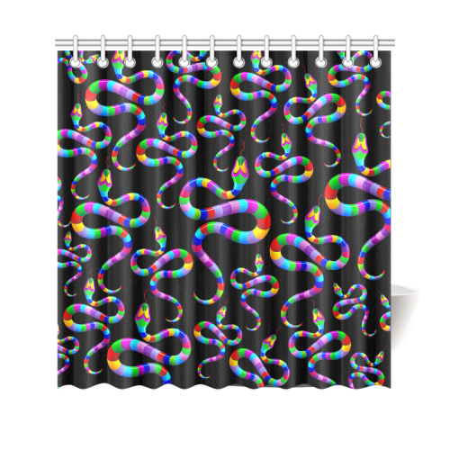 Snake Psychedelic Rainbow Colors Shower Curtain 69"x70"