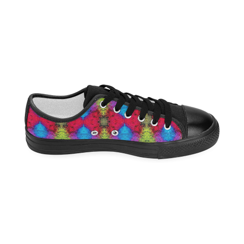 Colorful Painting Goa Pattern Women's Classic Canvas Shoes (Model 018)